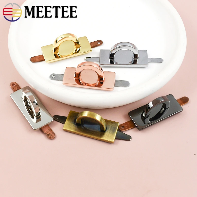 Meetee 4/8/12Pcs Metal Arch Bridge Side Clip Buckle Bag Strap D Ring Clasp Handbag Chain Handle Connector Hook DIY Accessories