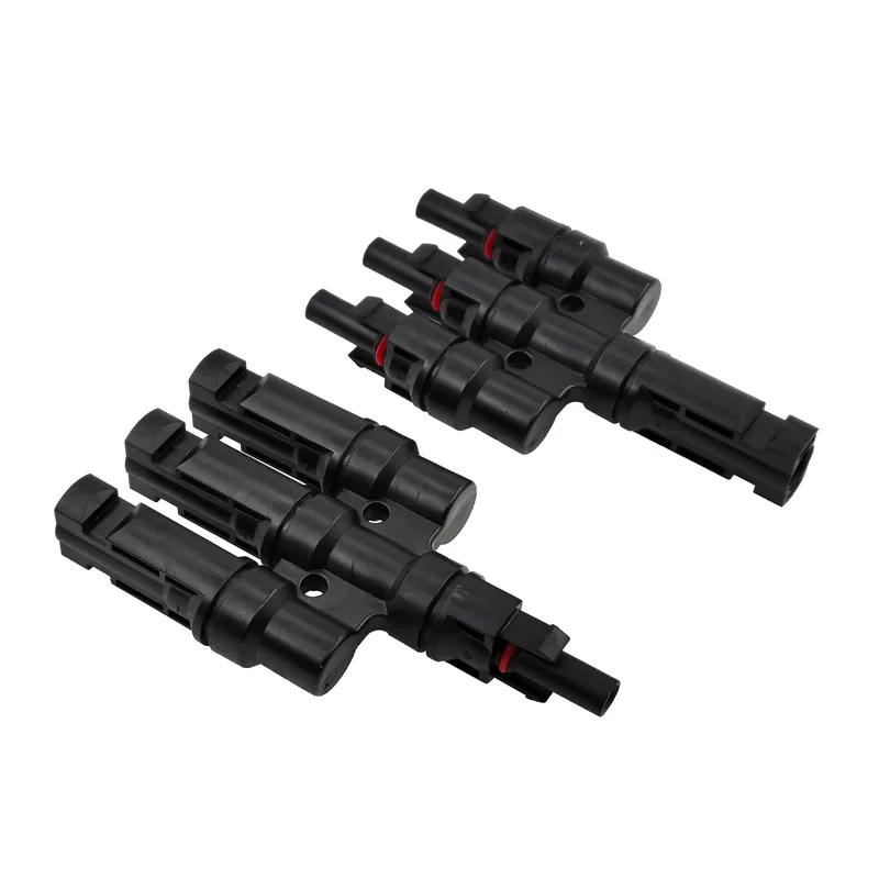 A Pair Solar PV Photovoltaic Solar Connector 3 to 1 T Branch IP67 Male And Female Solar 100% PP0 Parallel DIY Solar Kits System