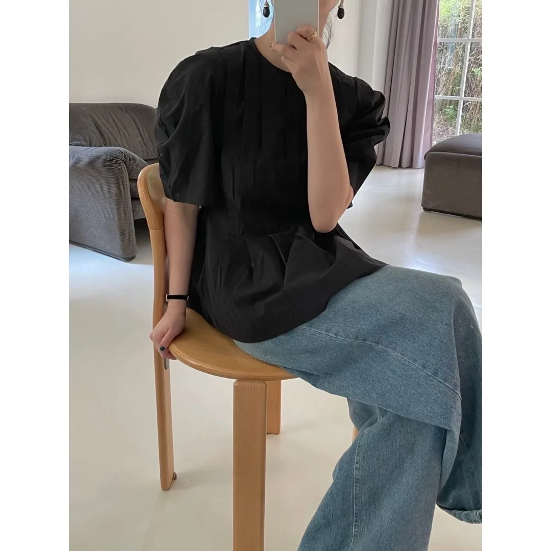 

2026 Summer New Chic Casual Fashion Women's Plaid Shirt Top Versatile Straight Cut Short Sleeve Thin Cool Feeling Inner Wear