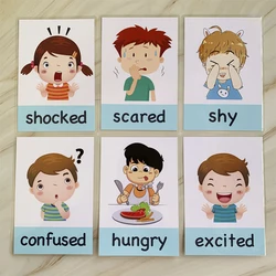 12PCS/Set Montessori Baby Learning Card Cartoon English Flash Cards for Children Kids Funny Memory Exercise Game Educational Toy
