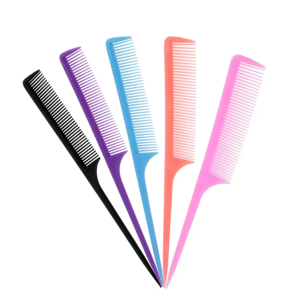 Salon Styling Tail Combs Set Plastic Fine Toothed Hairdressing Comb Professional Tools for Sectioning