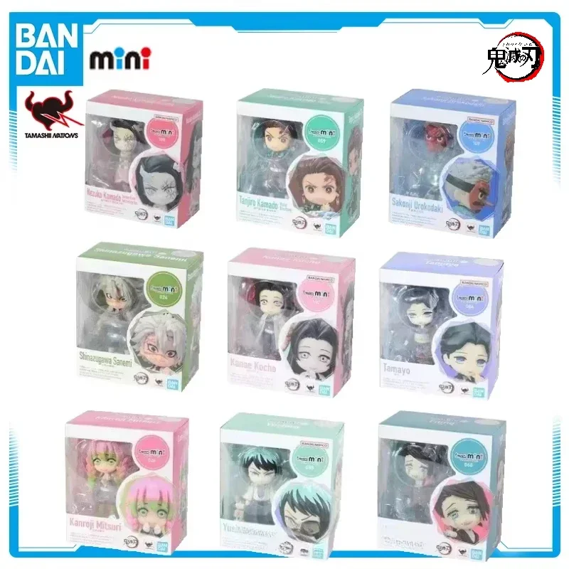 [En Stock] Figura de Anime Original de Bandai, Mini Demon Slayer, Shinobu Kocho y Kamado Tanjirou, Colgante Coleccionable, Regalo Navideño