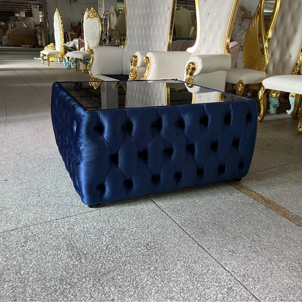 Foshan manufacturer Living room furniture sets Velvet center tables modern luxury coffee table