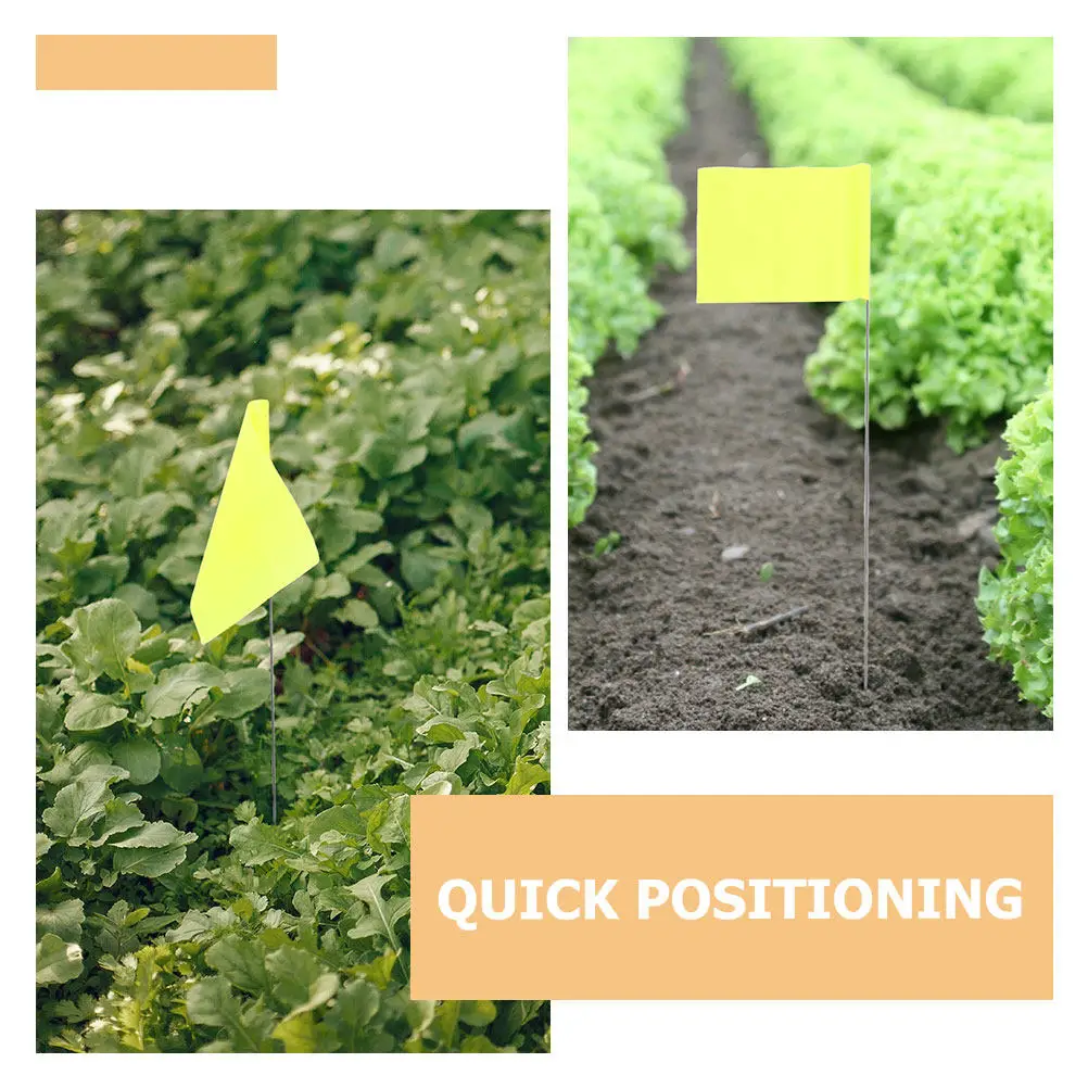 50Pcs Marking Flags High Visibility Yard Marker Flags for Garden Lawn Landscape Sprinklers Irrigation Construction Survey