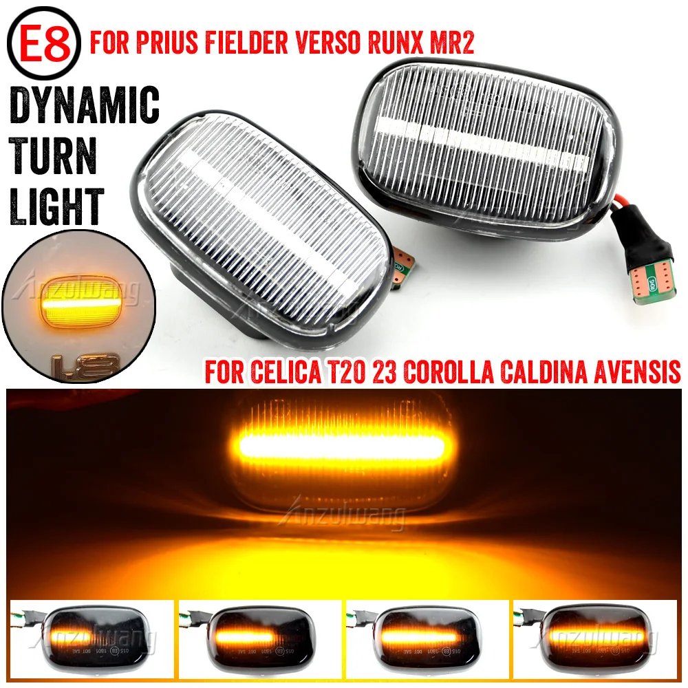 Dynamic LED Flashing Turn Signal Light Side Marker Lamp For Toyota Avensis Celica Corolla Caldina Camry Hilux Prius Verso Runx