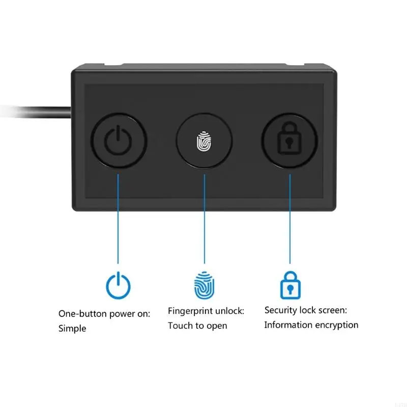 Desktop Fingerprint Power Switches Lock Screen Button USB Power Supply Control for Home Office Desktop Internet
