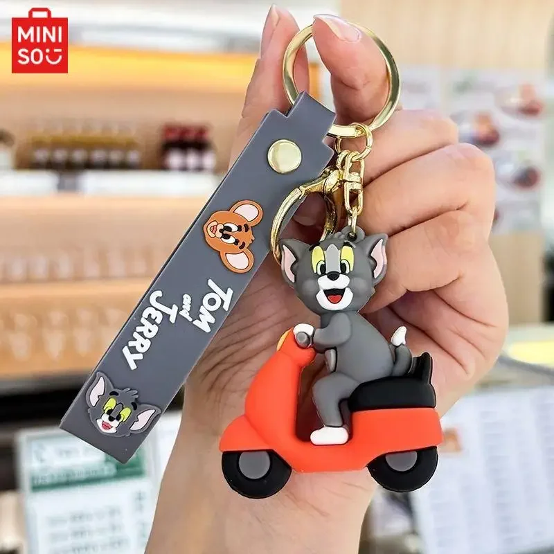 Miniso Kawaii Brelok Tom i Jerry Anime Cartoon Cute Tom Couple Pendant Cat and Mouse Backpack Decoration Christmas Gift Toys