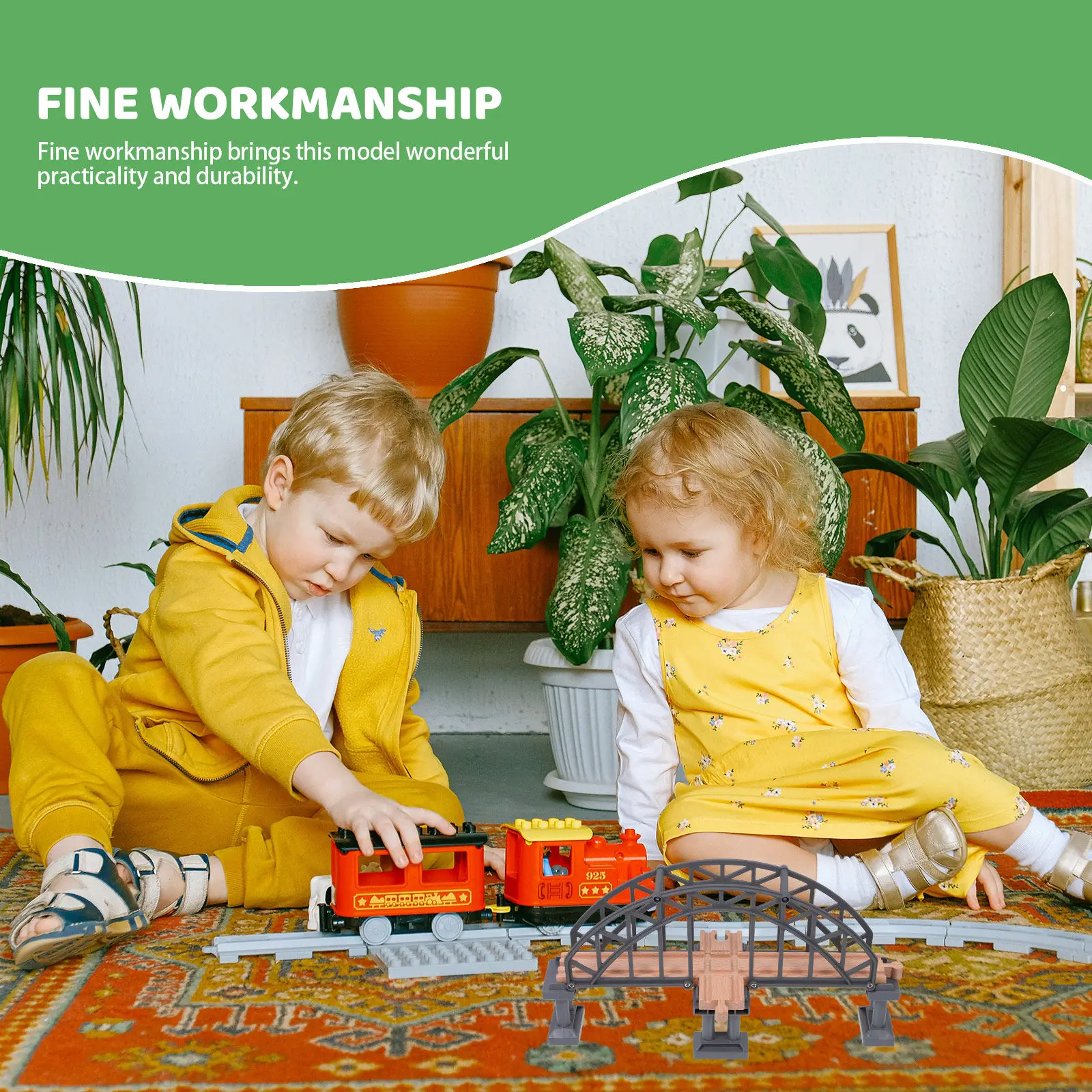 

1 шт. Деревянный пластиковый мост для детских железных дорог, развивающий игровой набор-пазл, подарок для когнитивного развития