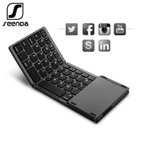 SeenDa Foldable Bluetooth Keyboard with Touchpad Wireless Rechargeable Ultra Slim Pocket Folding Keyboard for Tablet Laptop