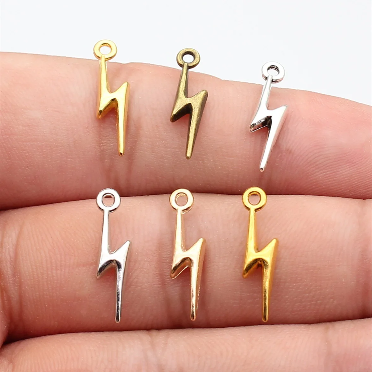WYSIWYG 20pcs 20x5mm 6 Colors Lightning Charms For DIY Jewelry Making