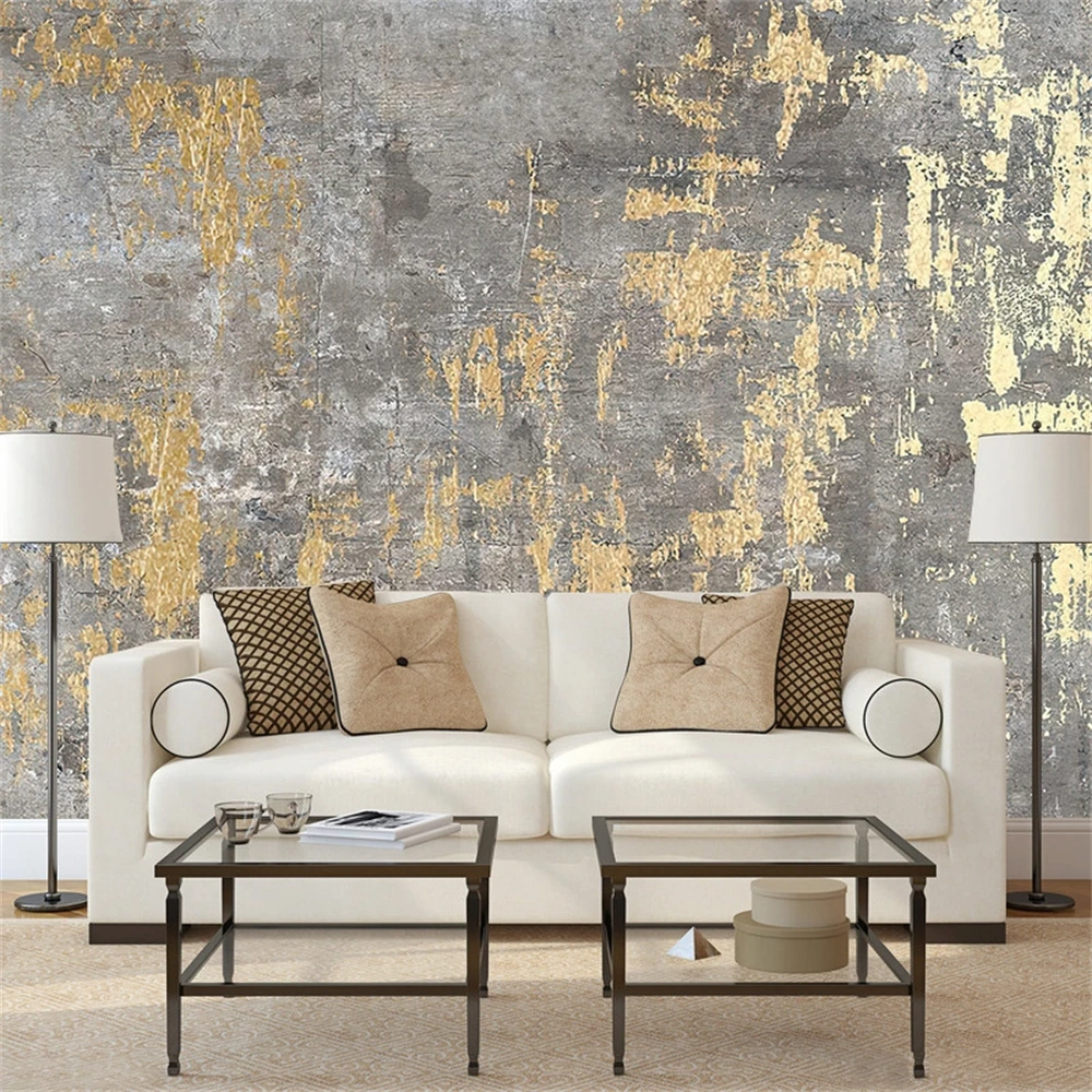 Retro nostalgic cement style industrial style background wallpaper art workwear living room light luxury customized mural