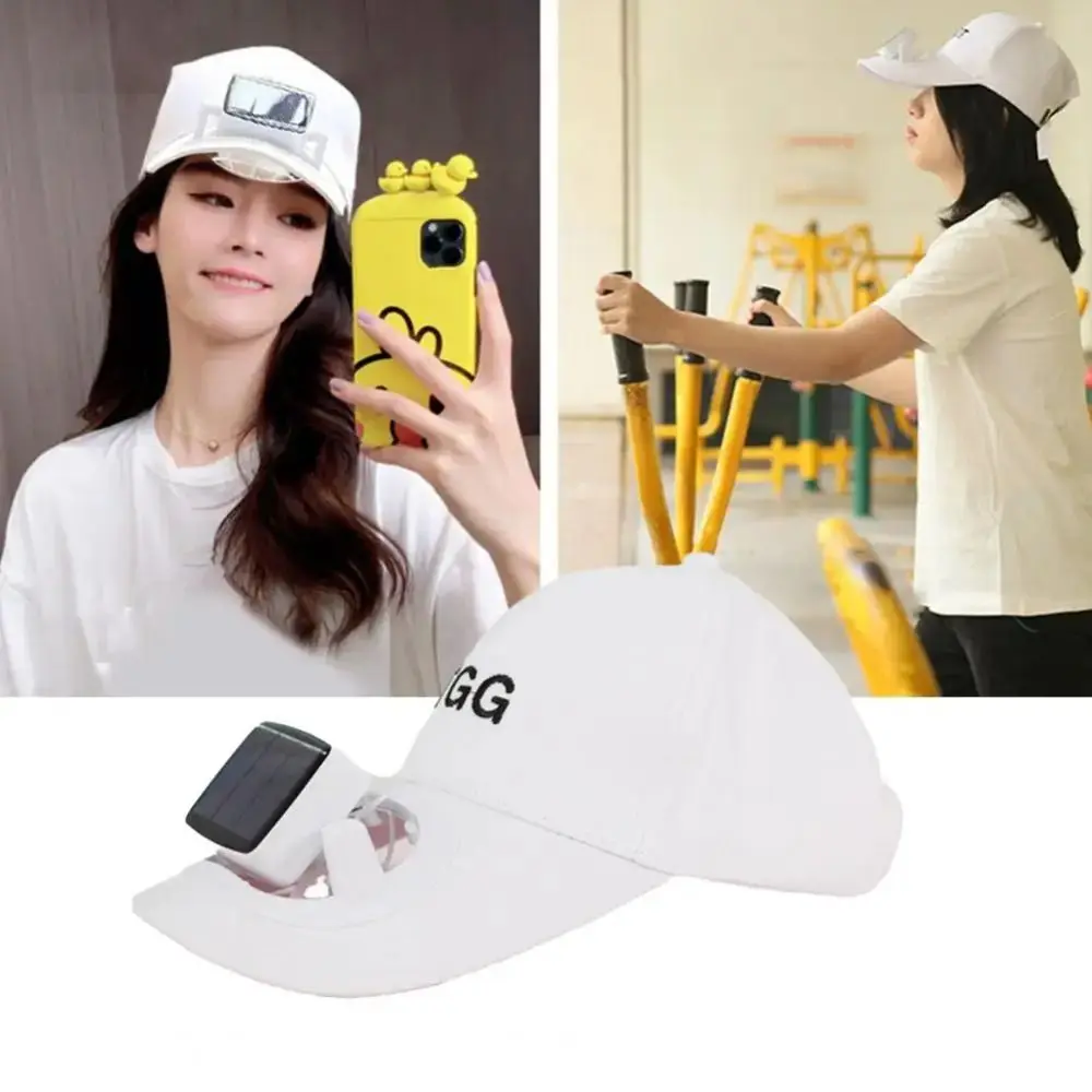 New USB Charging Fan Sunhat with Cooling Fan Strong Wind Fan Baseball Hat Long Brim Solar Charging Sun Protection Cap Outdoor