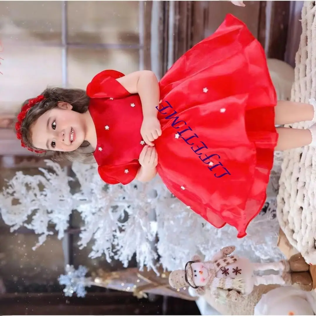 

Короткое стильное платье с пышными пайетками для девочек-цветочниц на Рождество, праздник, день рождения, танцевальные представления по индивидуальному заказу