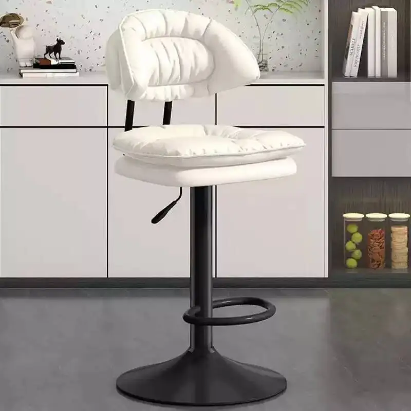 Czarny luksusowy stołek barowy obrotowy wysokiej jakości stołek barowy wodoodporny obrotowy Sillas Para Barra De Cocina Meble