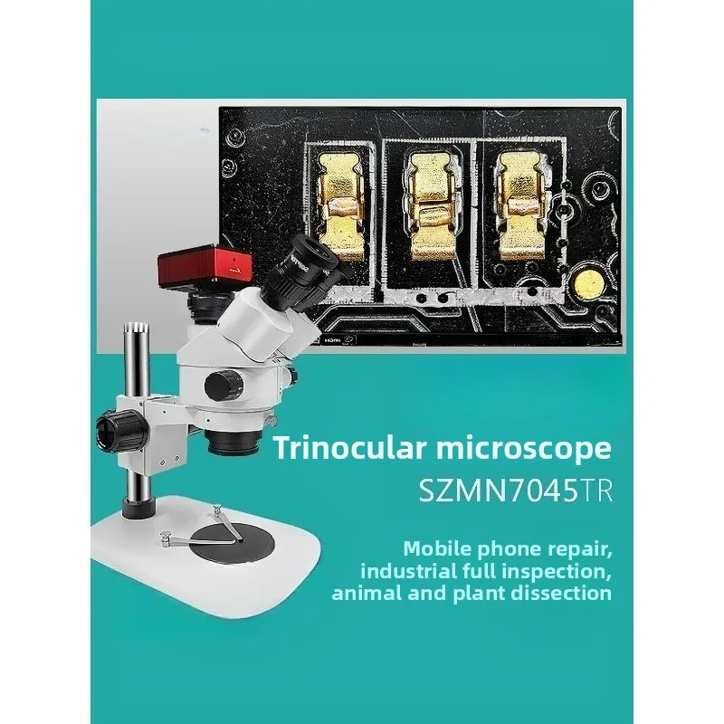 Trinocular microscope SZMN7045TR mobile phone repair 7-45 times welding engraving