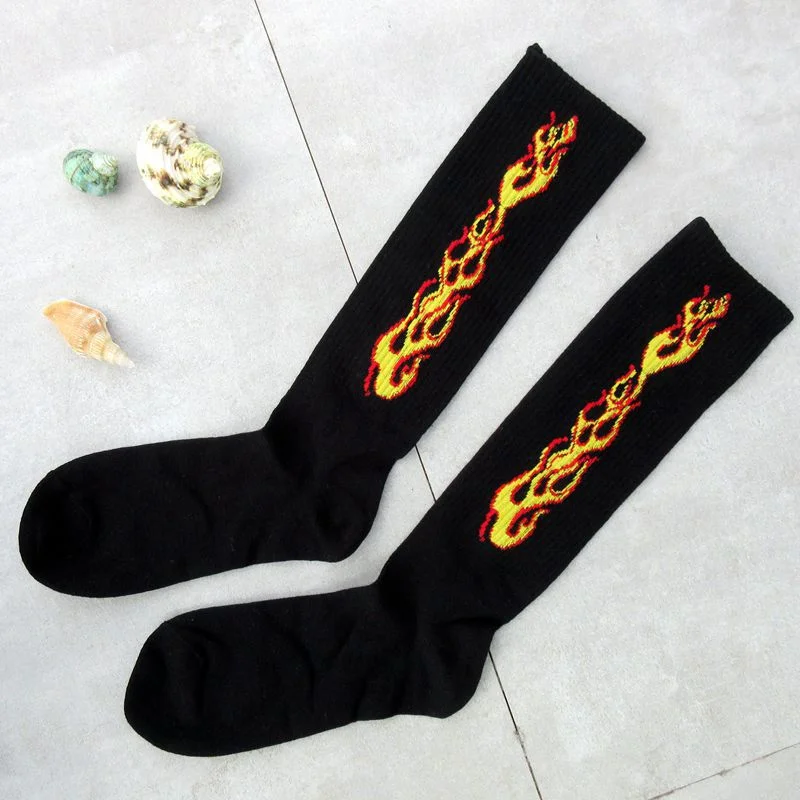 2023 Fashion Hip hop trend Socks High Blaze Flame Fire Flare Up Harajuku sock Street Long Dream Dragon Occident Light sock