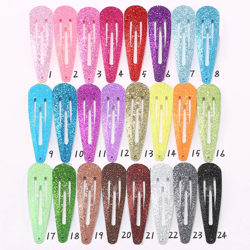 10pcs/set 5cm Children Hair Clips Shining Metal Barrettes Colorful Hairpins BB Clip Girls Hair Accessories