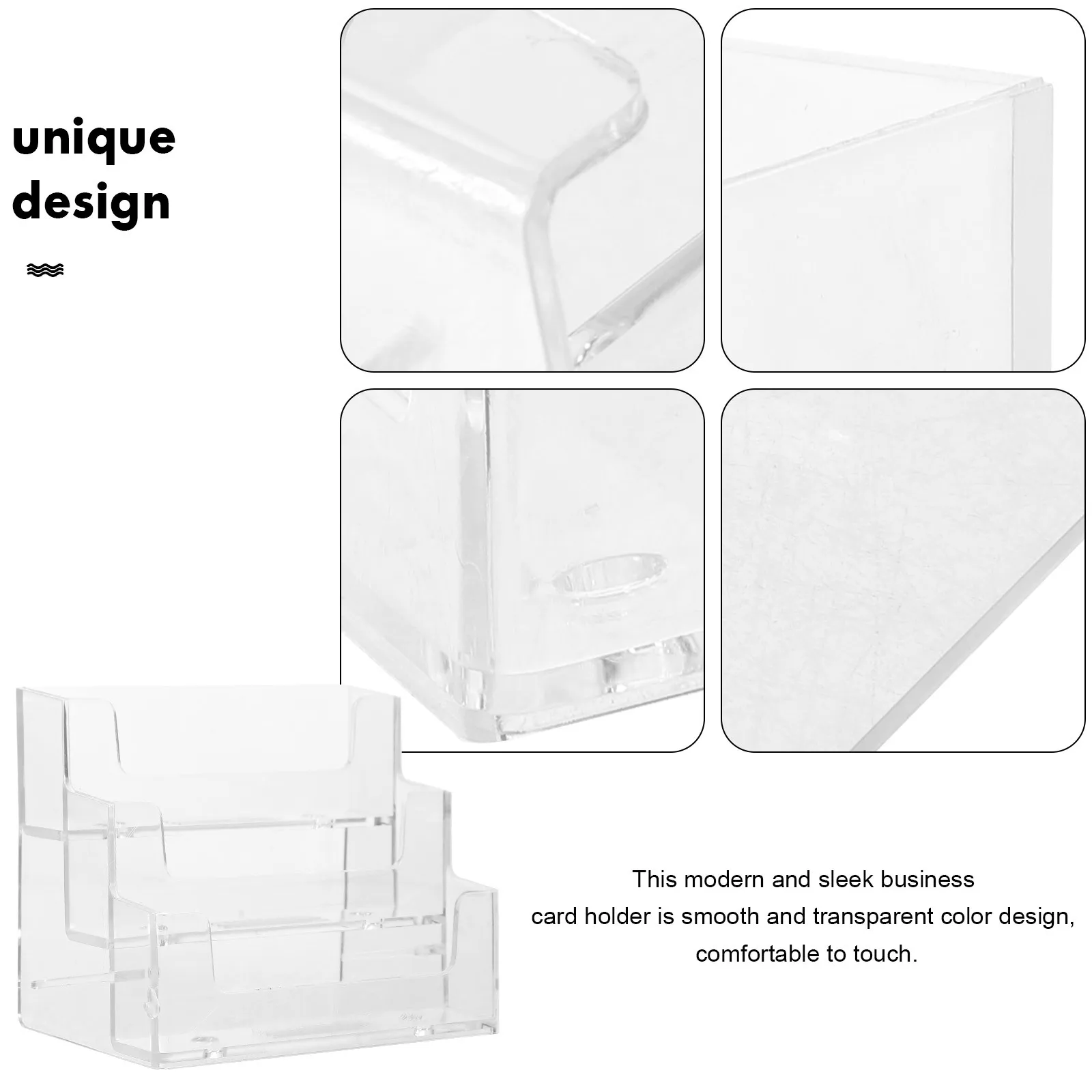 

Business Holder Clear Desktop Organizer Stand For Cards Name Card Display Storage Box Reusable Tabletop Card Holder