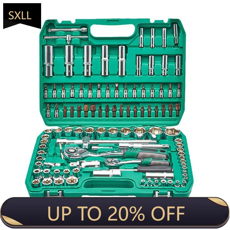 

SXLL Комплект тяжелого оборудования из 108 предметов с гаечным ключом и сверлами для авторемонта в гаражях и мастерских