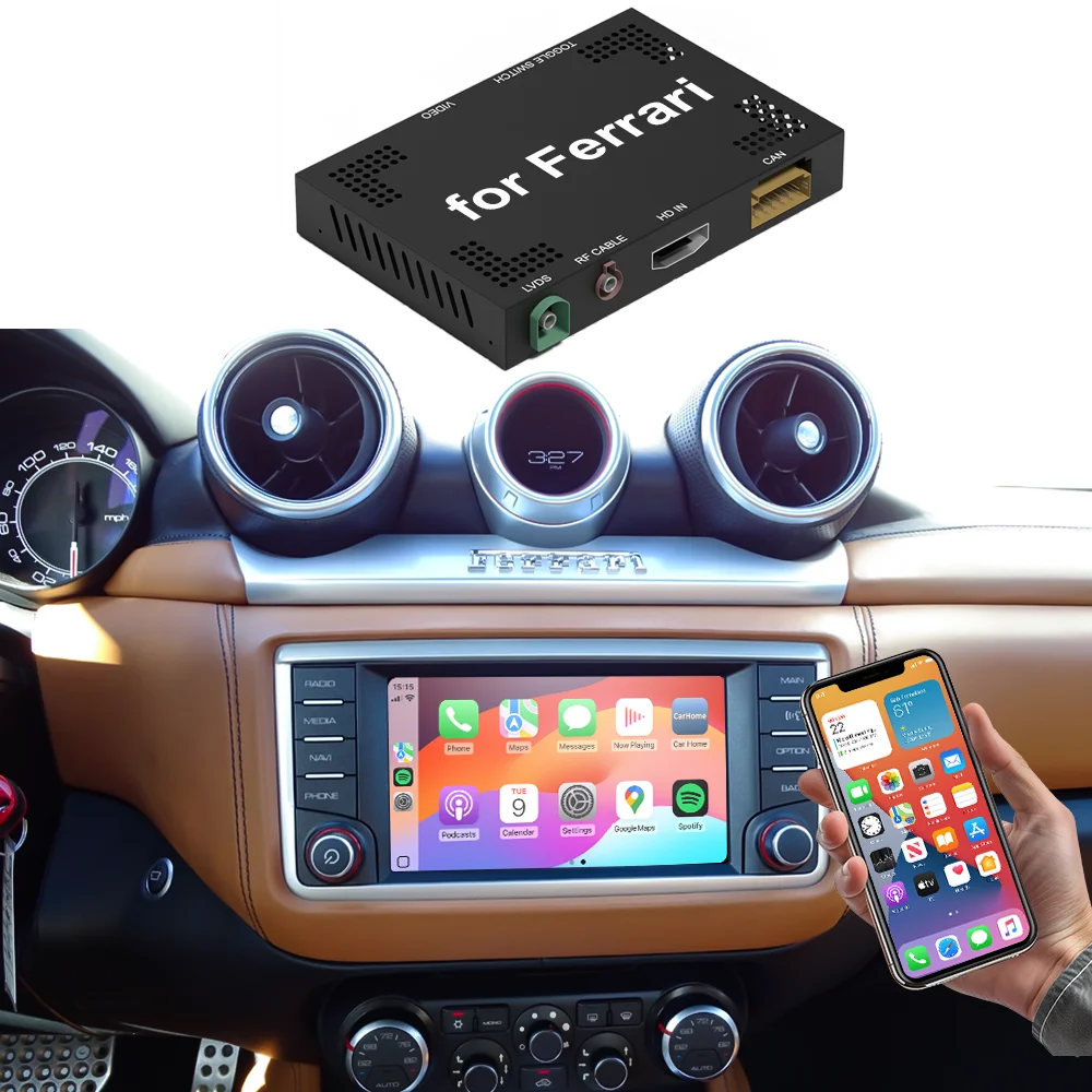 

Customized California T Wireless Apple CarPlay Android Auto Decoder Module Interface Kits For Ferrari California T