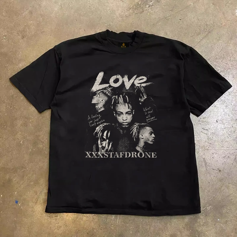 Loose Fit Cotton T-Shirt Unisex Short Sleeve Double Thread UPUPXIA Hero Print Sweat Absorbent round Neck Casual Summer Top