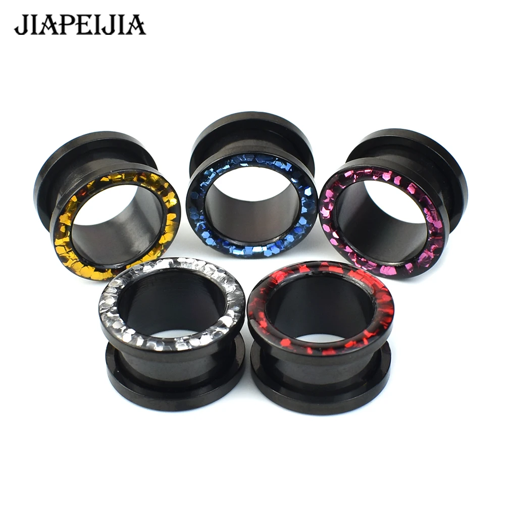 3-30mm Shine Hollow Ear Gauges Plugs Tunnels Screw Fit Ear Expander Stretcher Body Piercing Jewelry