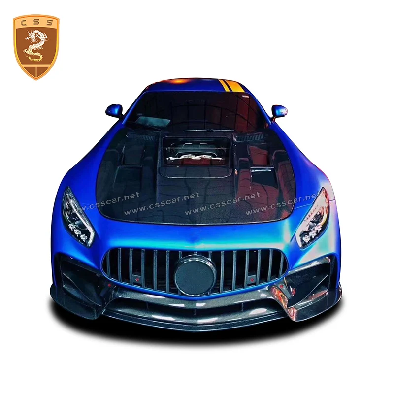 Carbon Fiber For Mercedes-Benz AMG-GT Car Front Hood Cover Glass Front Engine cover Trim Molding Accessories