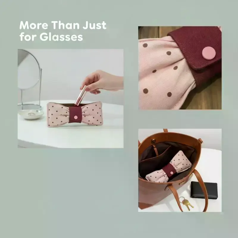 Creative Wave Cloth Snap On Glasses Storage Bag Cute Portable Cotton Padded Anti Crush Sunglasses Eyewear Pouch