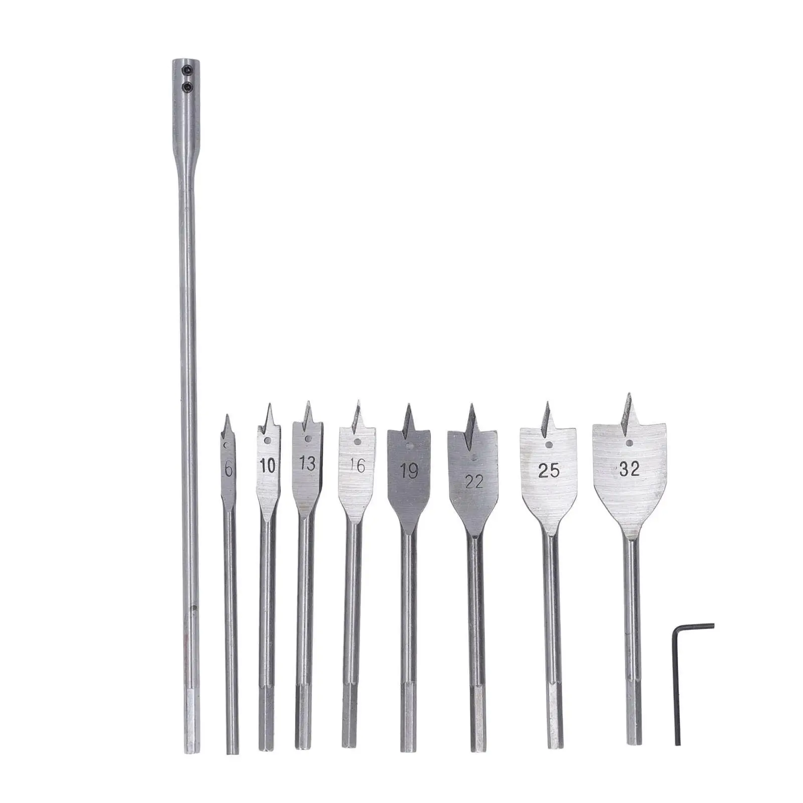 

High Carbon Steel Wood Drill Bit Set 8 Sizes Paddle Flat Bits for woodworking Tools