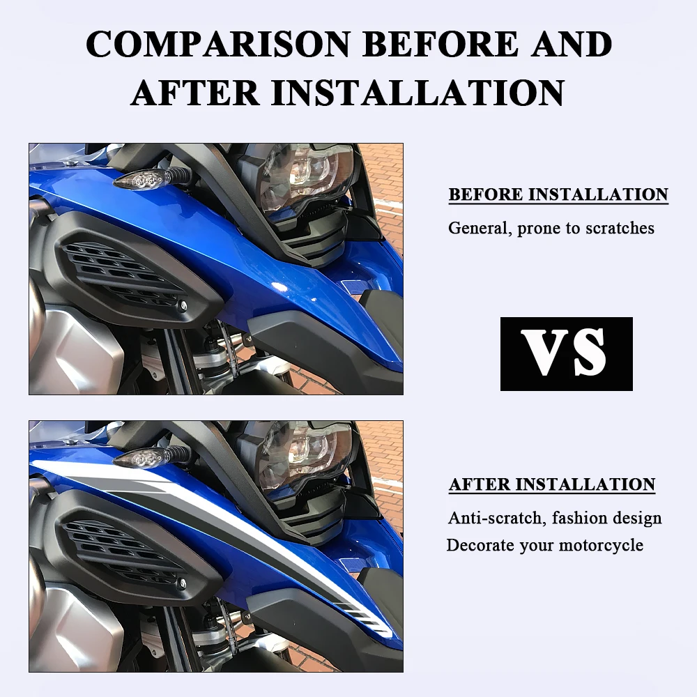 Cool Motorcycle Front Frame Decals For BMW R1200GS ADV LC 2014-2018 R1250GS Adventure 2019-2024 Motorbike Stickers Accessories