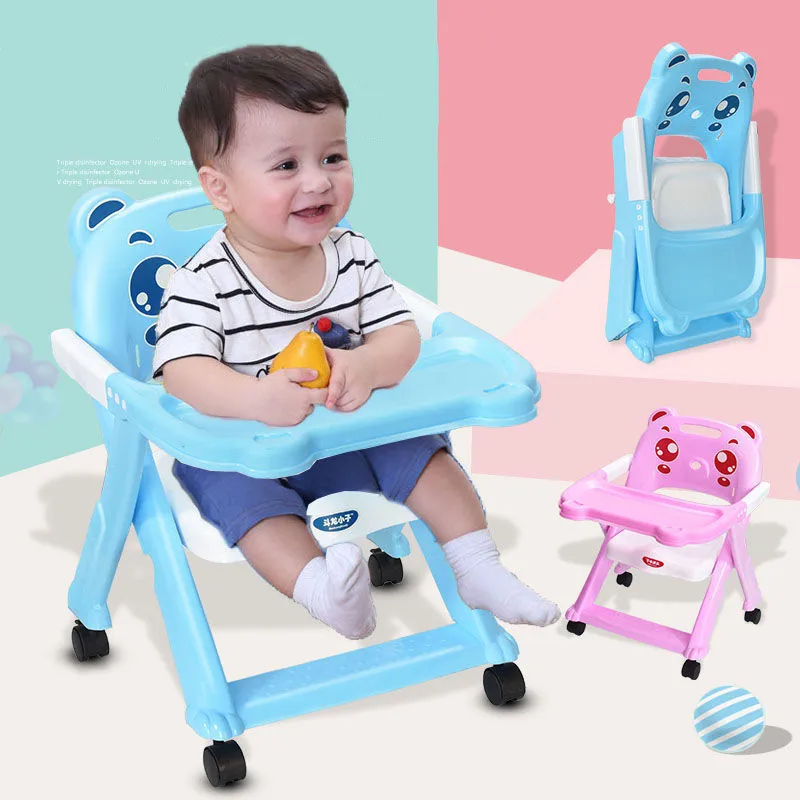 Cadeira de mesa de jantar para crianças dobrável multi-funcional bebê cadeira de jantar infantil portátil aprendendo a comer fezes