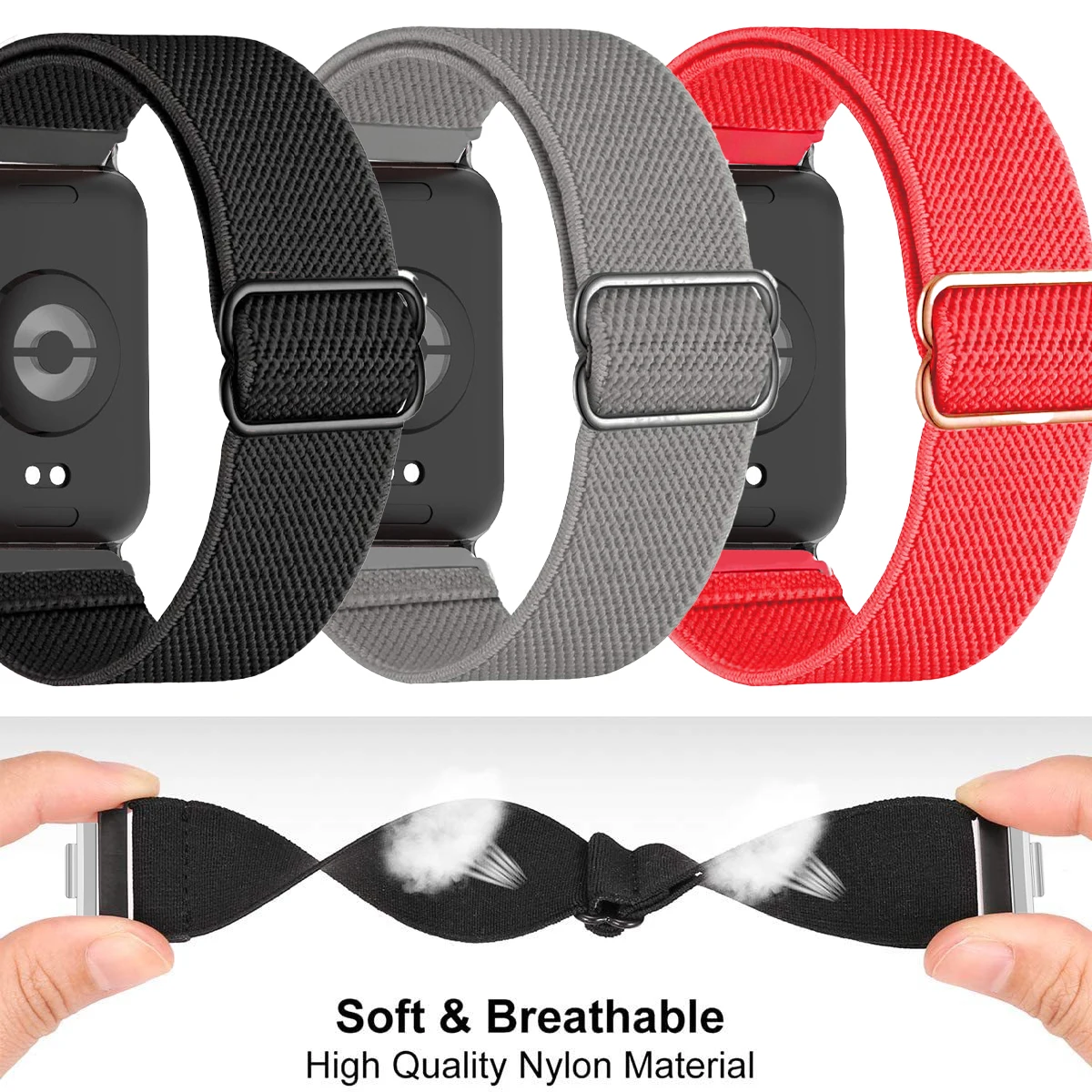 HOT Nylon-Armband für Xiaomi Mi Band 10Pro 9/8Pro Sport-Elastisches Ersatz-Armband Correa für Redmi Watch 6 5 4 – Detail 1