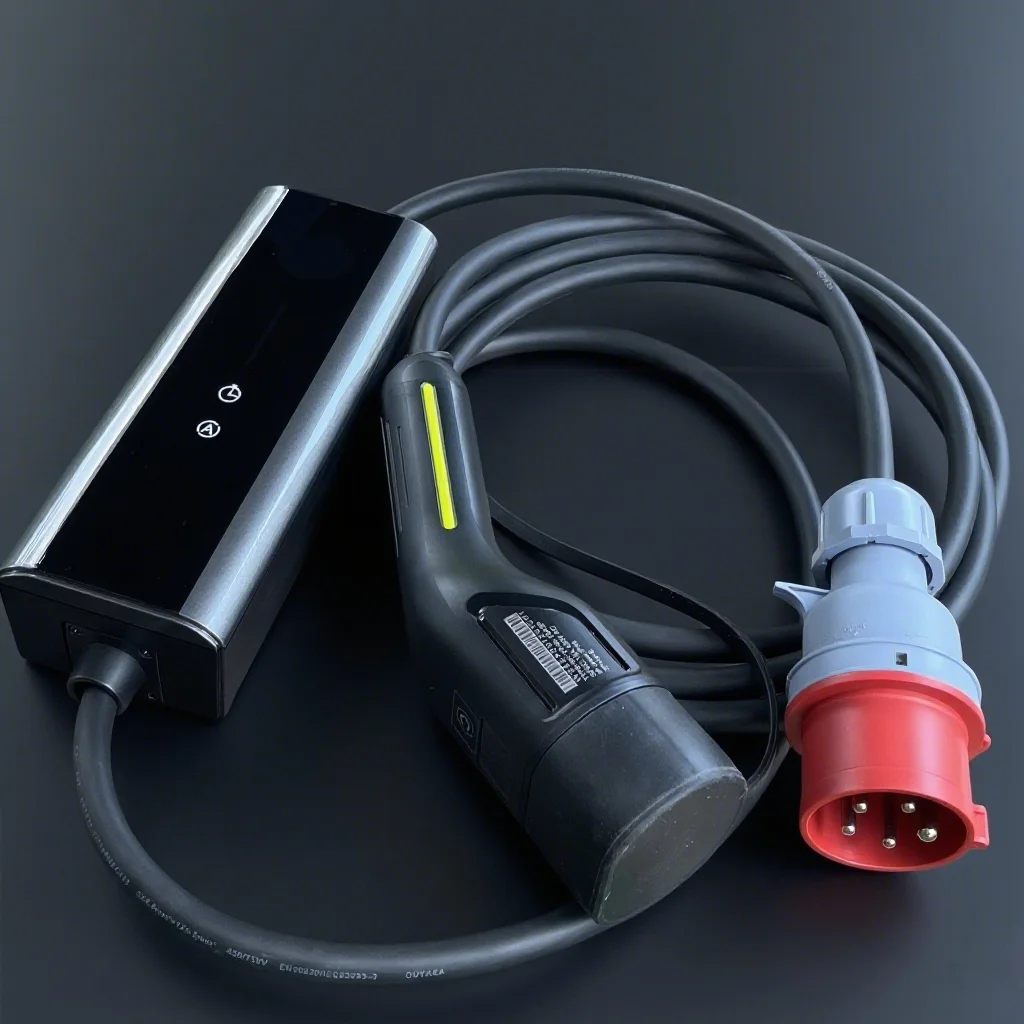 

Portable 11KW 16A EV Portable Charger Type2 IEC62196-2 EVSE Charging Box Electric Vehicle Cars Charger CEE Plug 4M Cable