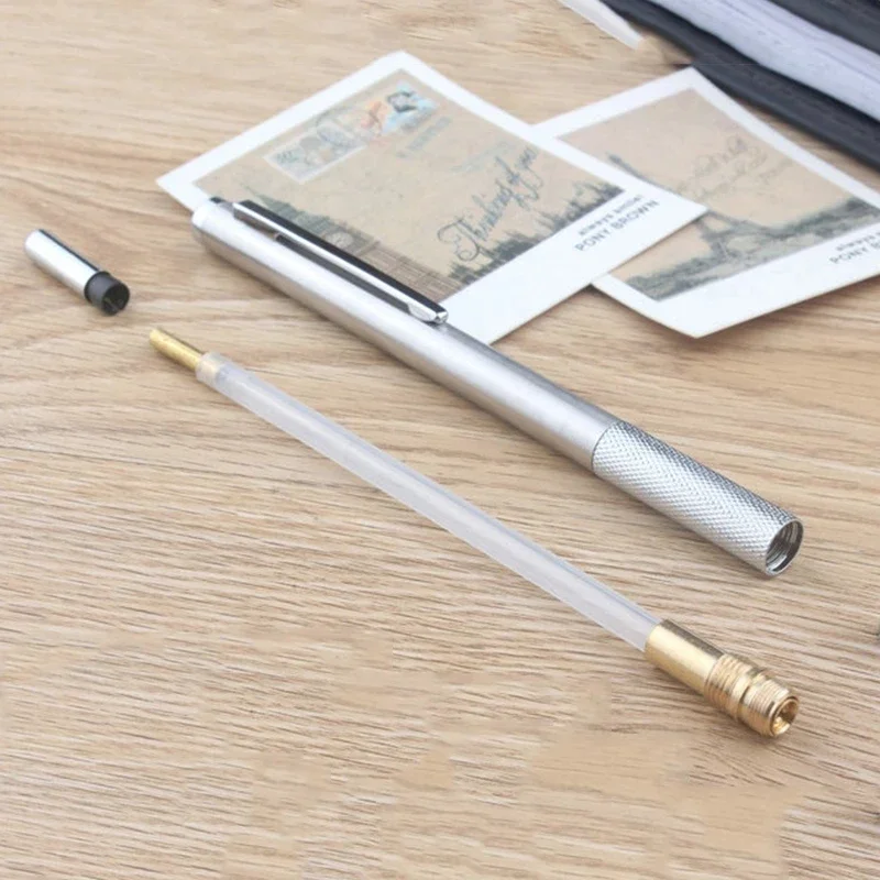 2pcs/lot 0.5 0.7 0.9 2.0mm Drawing Pencil Set 2B Art Sketch Writing Metal Mechanical Pencil Stainless Steel and Copper Material