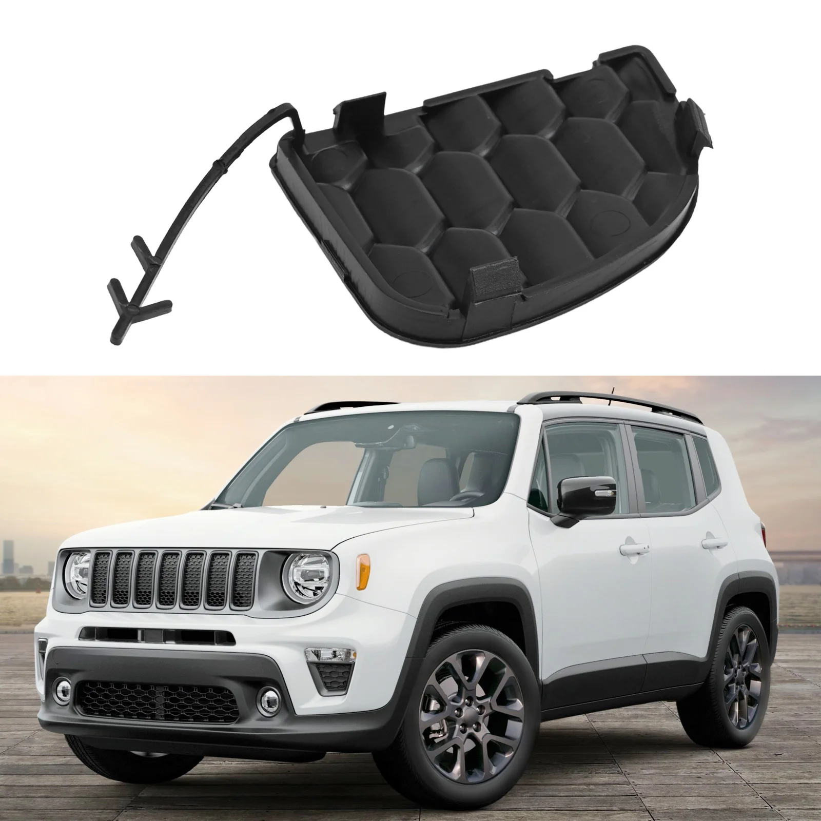 Unpainted Rear Vehicle Component Bumper Tow Hook Eye Cover For All Versions of the For Renegade from Year 2015 2020
