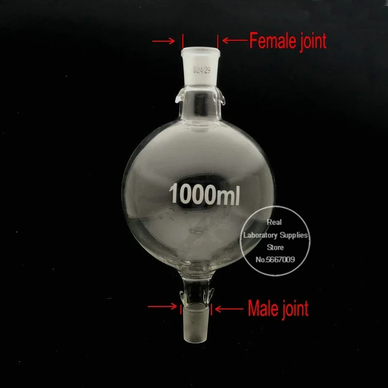 1pcs 100ml to 2000ml Lab Glass Chromatography Solvent Reservoir Cushion Ball Standard Joint chromatography column storage ball