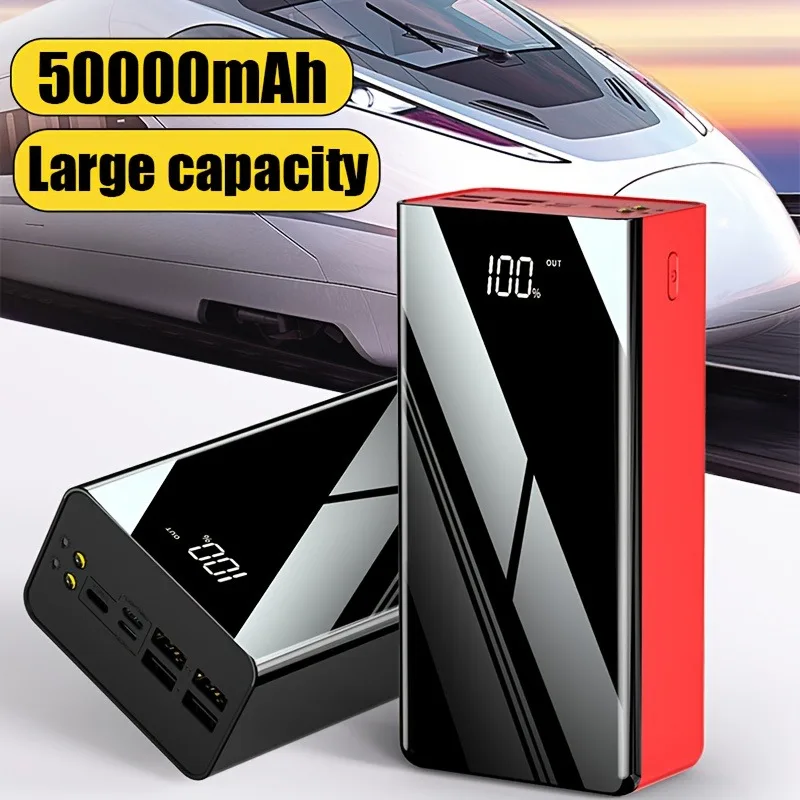 

50000mAh Outdoor Power Bank 4 USB Charging Poverbank External Battery Charger for IPhone 14 13 12 Samsung Xiaomi Powerbank