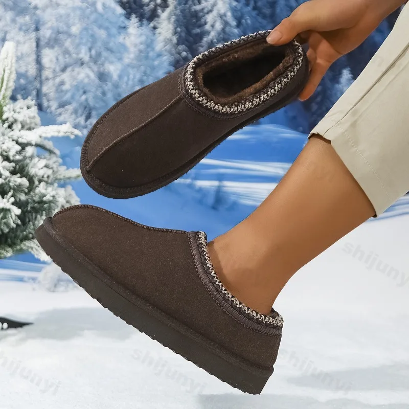 

Womens Snow Boots 2025 Winter New Comfortable Warm Plush Platform Outdoor Cotton Shoes Fashion Thick Sole Slippers Zapatos Mujer
