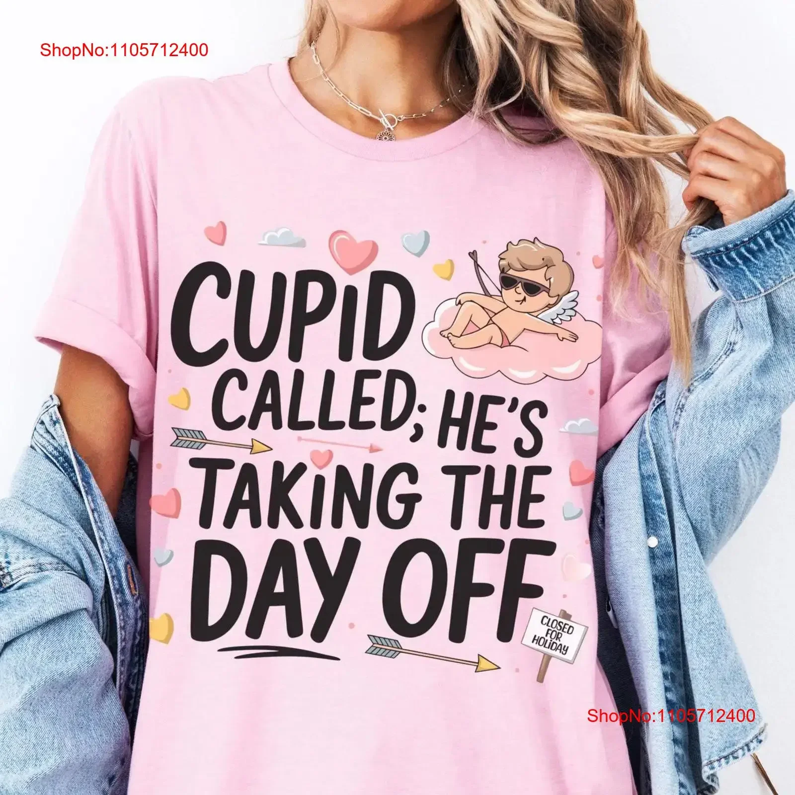 Cupid Called T Shirt Funny Valentine's Day Anti Love Humor Single Life Taking Off vintage Washed designer clothes Comfortable