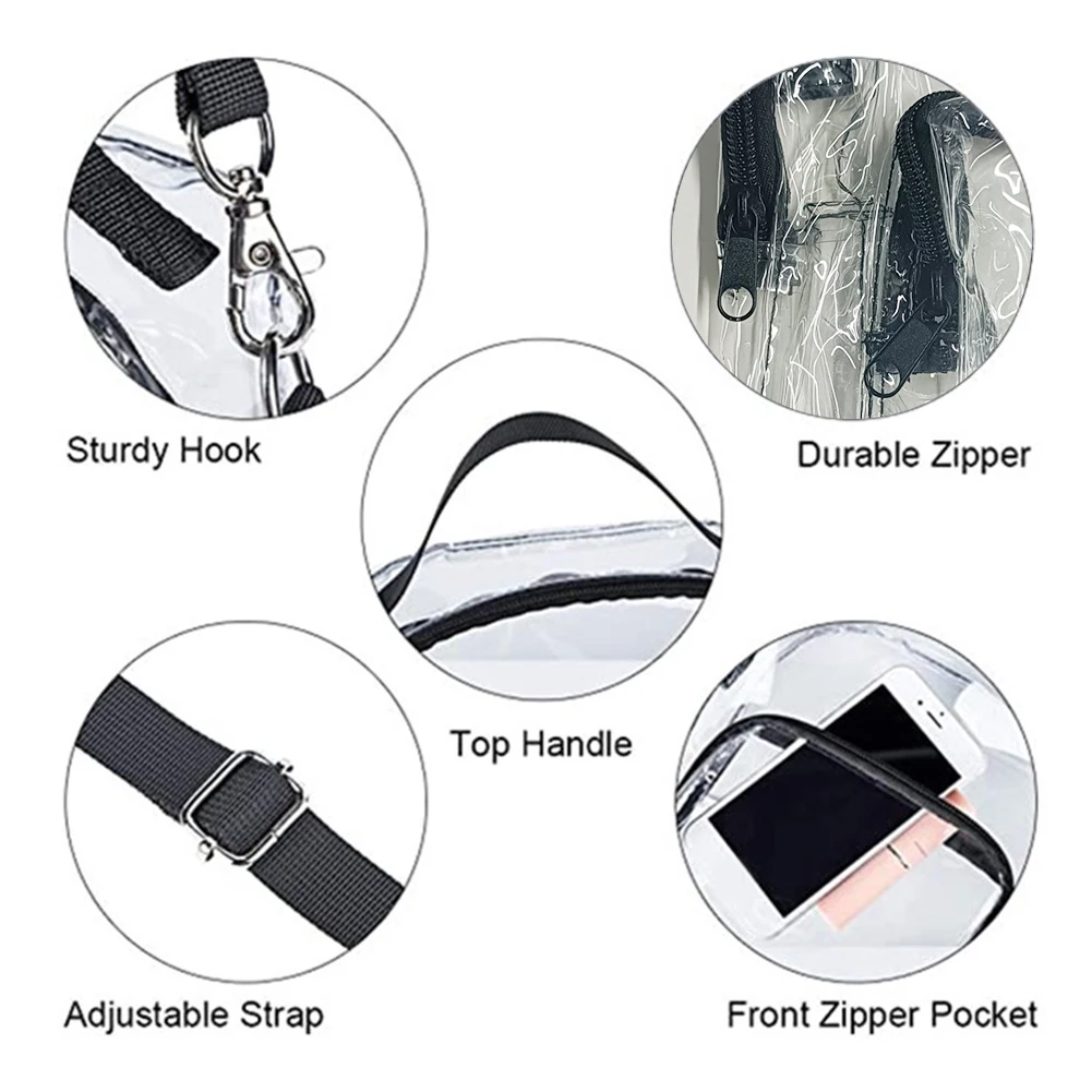

Прозрачная сумка-мессенджер из ПВХ с ручкой сверху, кошелек, прозрачная сумка-мессенджер на молнии для женщин, путешествия на открытом воздухе, покупки