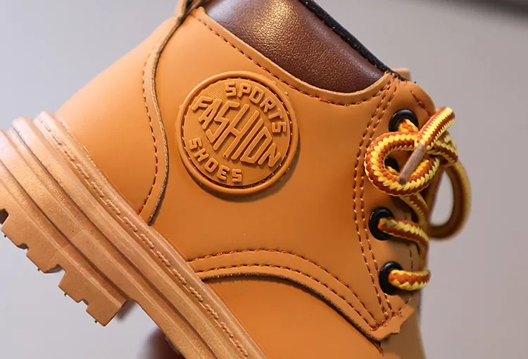 Jungen Mädchen PU-Lederstiefel Kinder-Knöchelstiefel Jungen Weichsohlige Kinderschuhe Rutschfeste Outdoor-Schuhe Winter Mode Schneestiefel – Detail 11