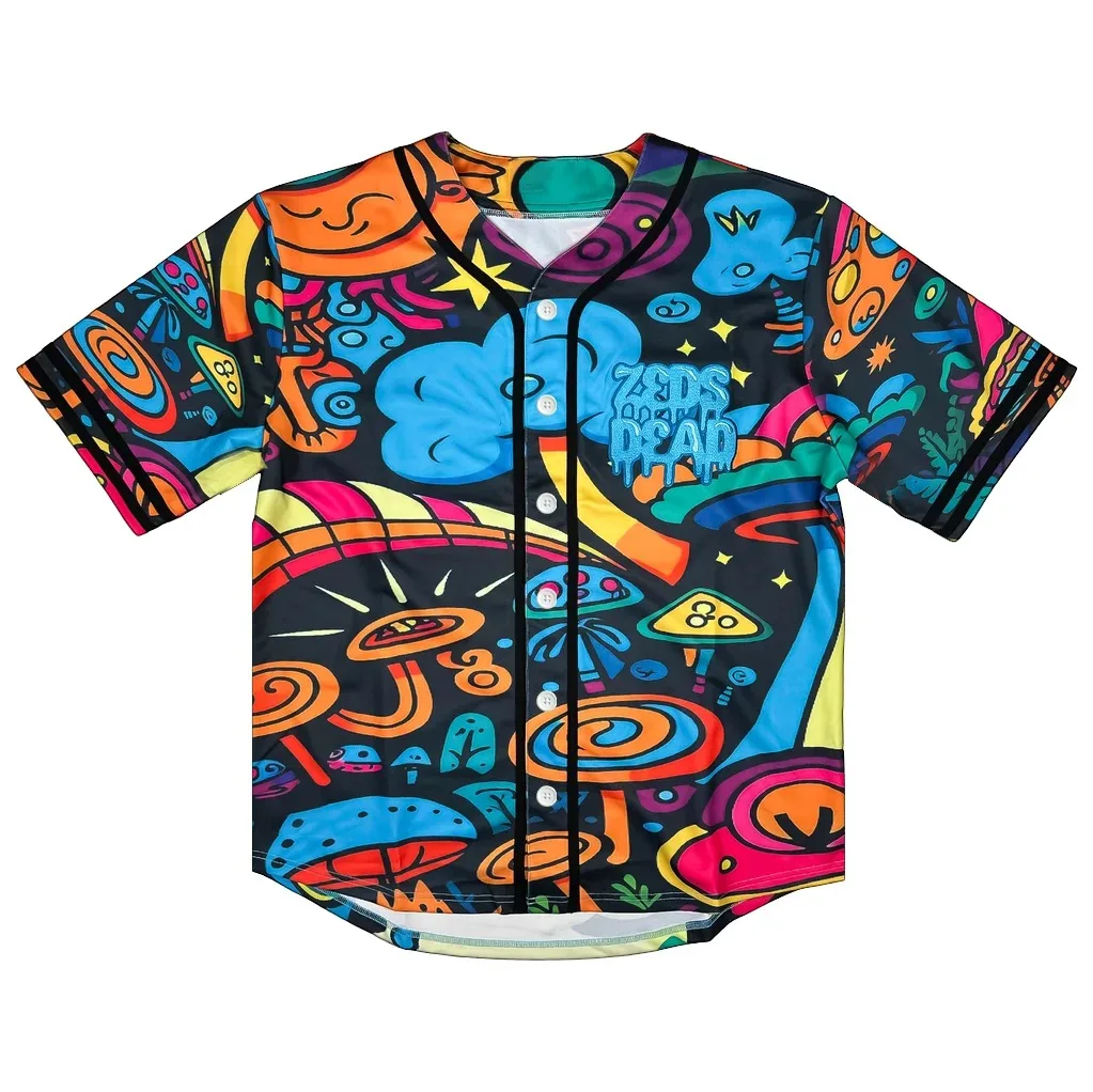 Zeds Dead Magic Baseball Jersey Merch Men/Women Casual Streetwear Thin button Baseball uniform Oil Slick Baseball Jersey