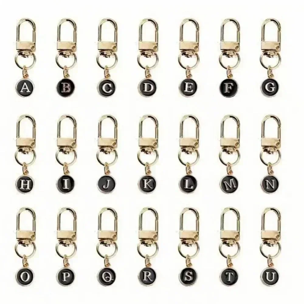 Fashion DIY A-Z Letter A To Z Keychain Charms 26 Alphabet Metal Keyring Cute Small Lover Hang Bag Pendant Key Chain Ring Gift