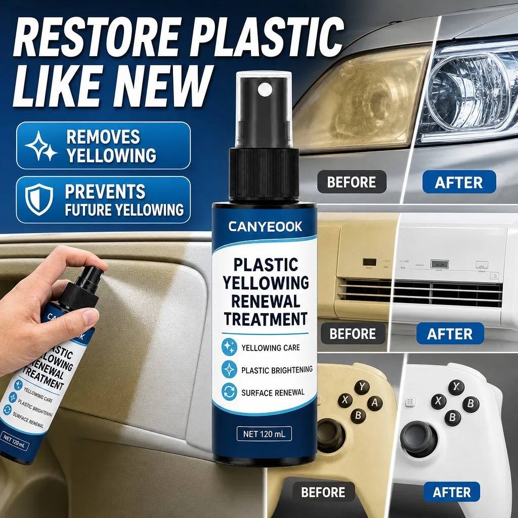 CANYEOOK Plastic Yellowing Remover 120ml Restore Brighten for Car Home Appliance Electronics