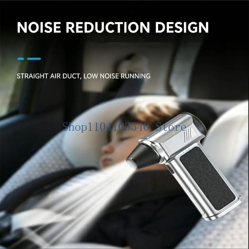 02DC Rechargeable Dust Blower with Integrated Handheld Grip and Directed Air Output, Cleaning Device for Vehicle Crevices,