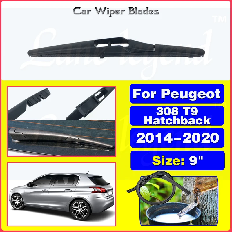 

9" Rear Wiper Blade Windshield Windscreen Tailgate Window Car Rain Brush For Peugeot 308 T9 Hatchback 2014-2020 Car Accessories