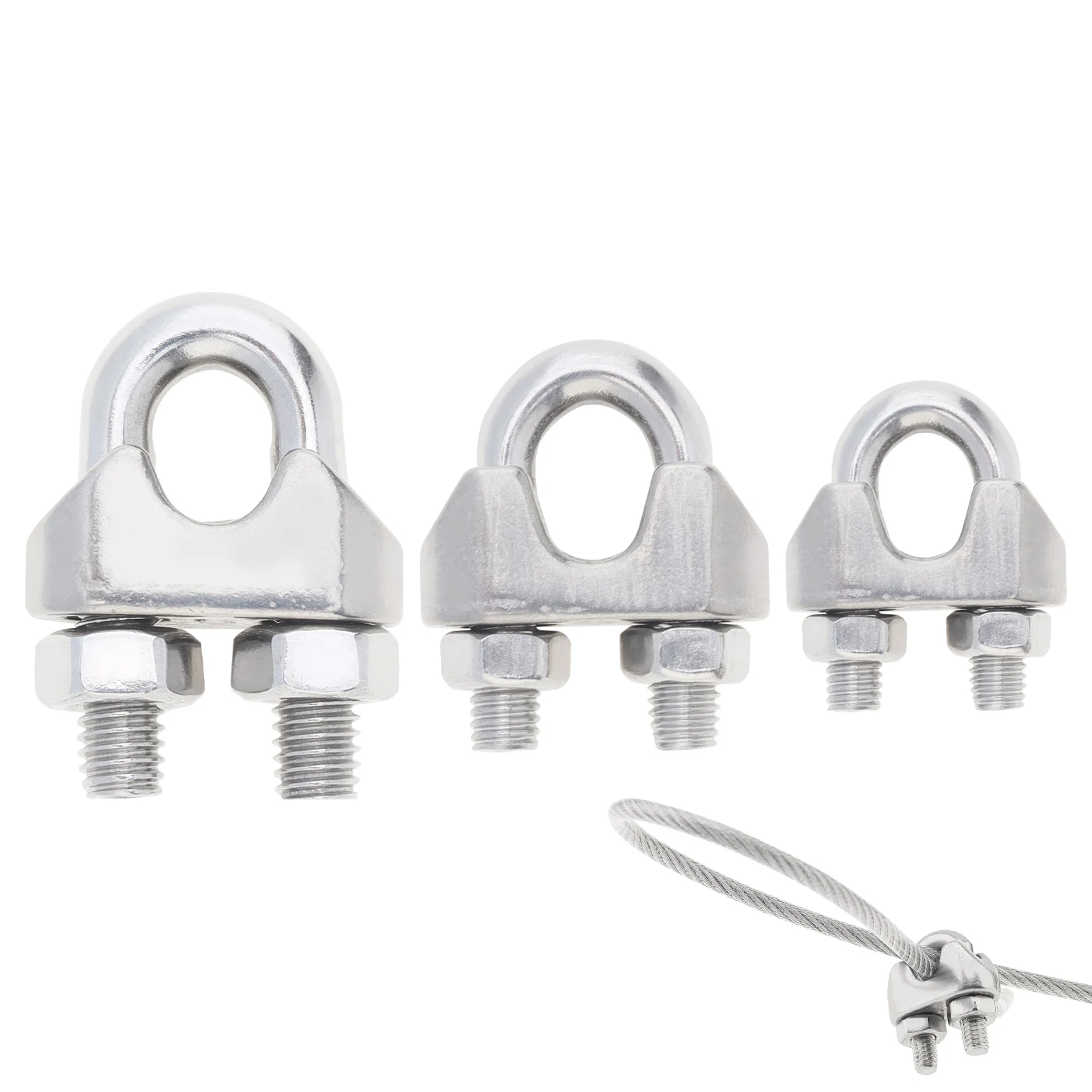 1 Piece M3 M5 M6 304 Stainless Steel Cable Clamps U Type Bolt Saddle Fastener Cable Wire Clips Rope Sleeve