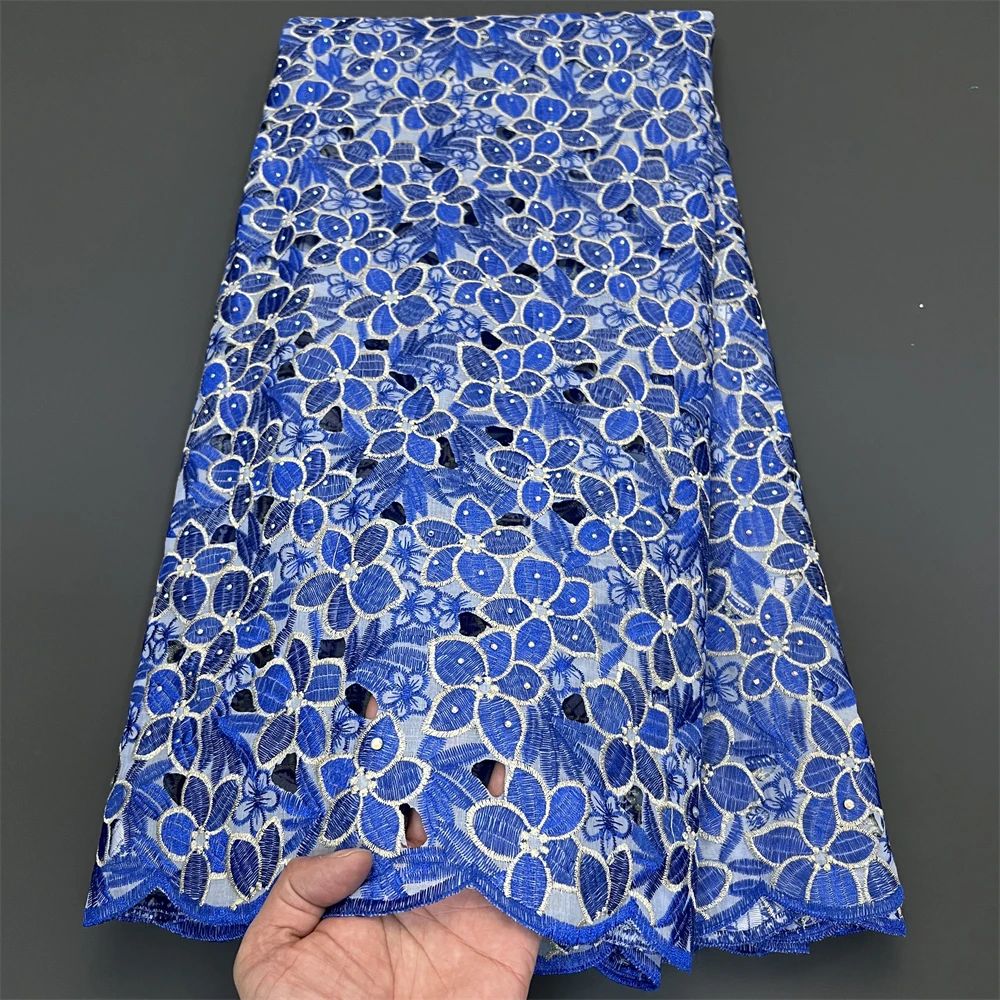 

2026 African Nigerian Tulle Lace Fabric, Cotton Damask Guipure Dress, Prom Party Gown, High Quality, Latest, 5Yards, PS0071