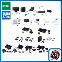 EPOCH Capsule Toys Nostalgia Game Console VR Host Laptop Data Cable Linker Gamepad Miniature Model Gashapon Gacha Toy Kids Gifts