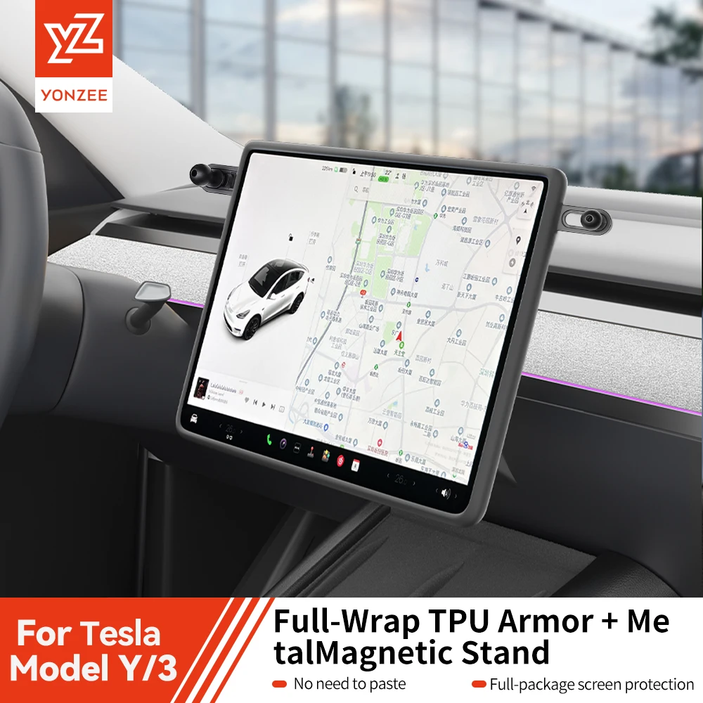 

YZ For Tesla Model 3 Y Highland Juniper Central Control Navigation Screen Protector Car Magnetic Display Screen Phone Holder